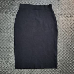 Maeve by Anthropologie Black Knit Pencil Skirt Large Minimalist Workwear Classic